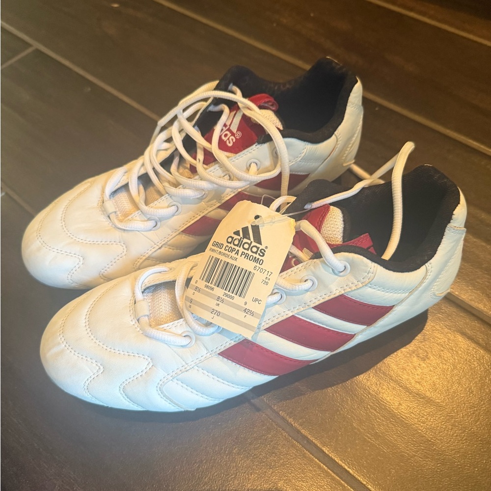 Adidas White and Red Soccer Shoes